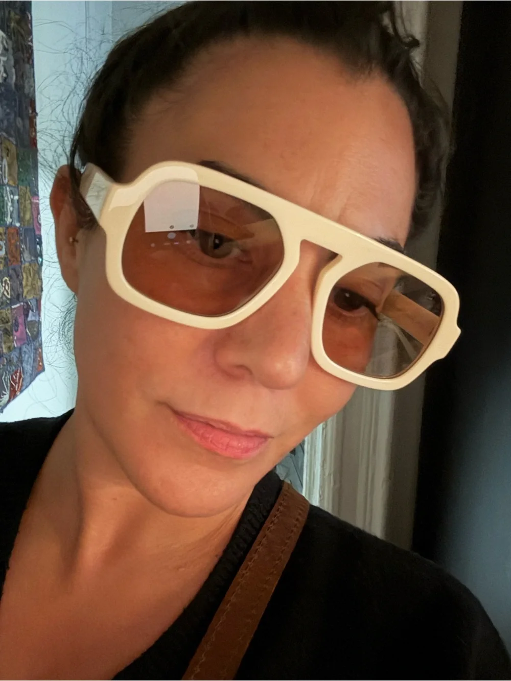 Women’s Cream Oversized Shield Sunglasses